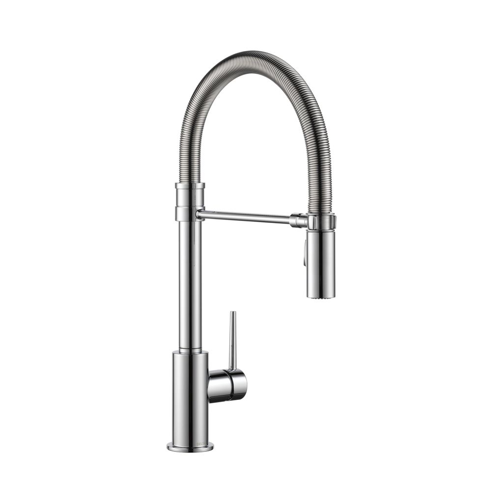 Delta 9659 Trinsic Pro Single Handle Pull Down Kitchen Faucet Spring Spout Chrome 1