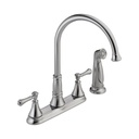 Delta 2497LF Cassidy Two Handle Kitchen Faucet With Spray Arctic Stainless 1