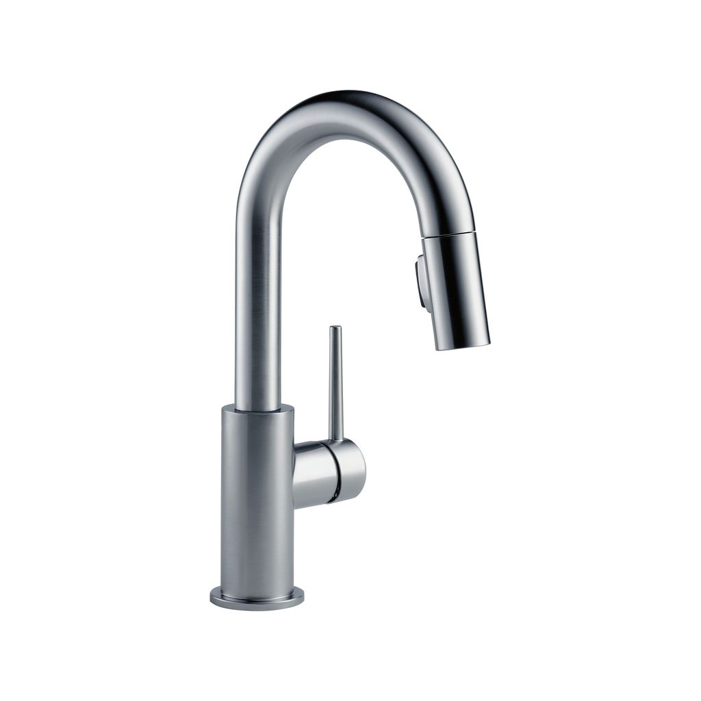 Delta 9959 Trinsic Single Handle Pull Down Bar Prep Faucet Arctic Stainless 1