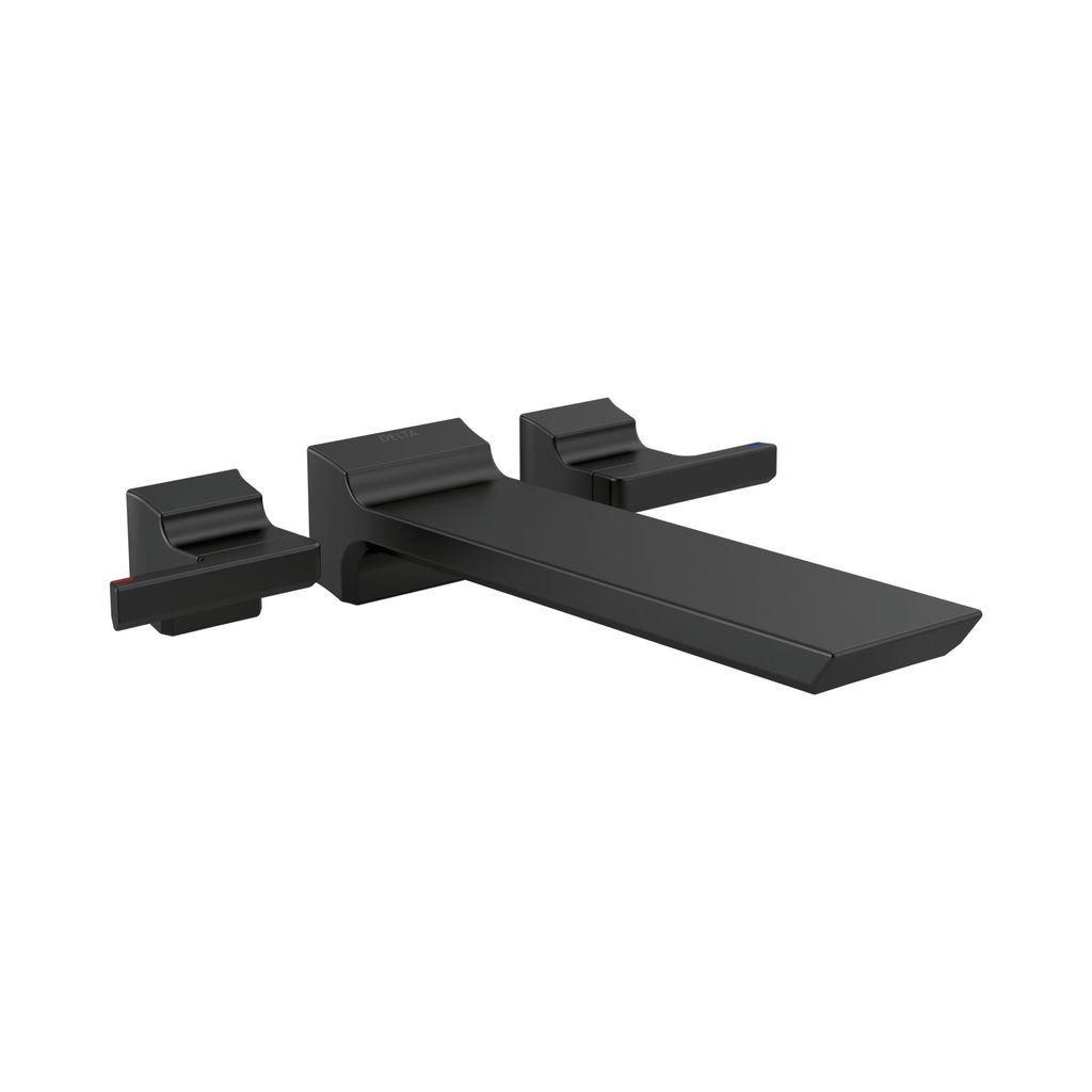 Delta T5799 Pivotal Two Handle Wall Mounted Tub Filler Matte Black 1