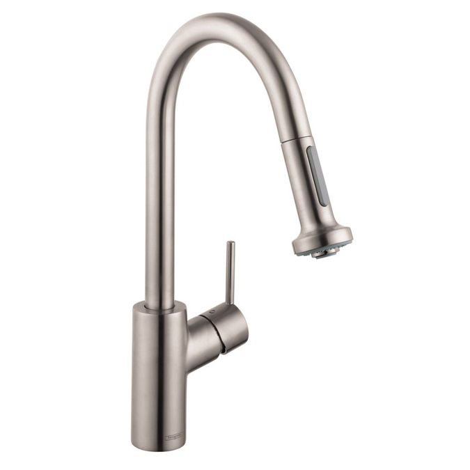Hansgrohe 14877801 Talis S Kitchen Faucet With Pull Down 2 Spray Steel Optik 1