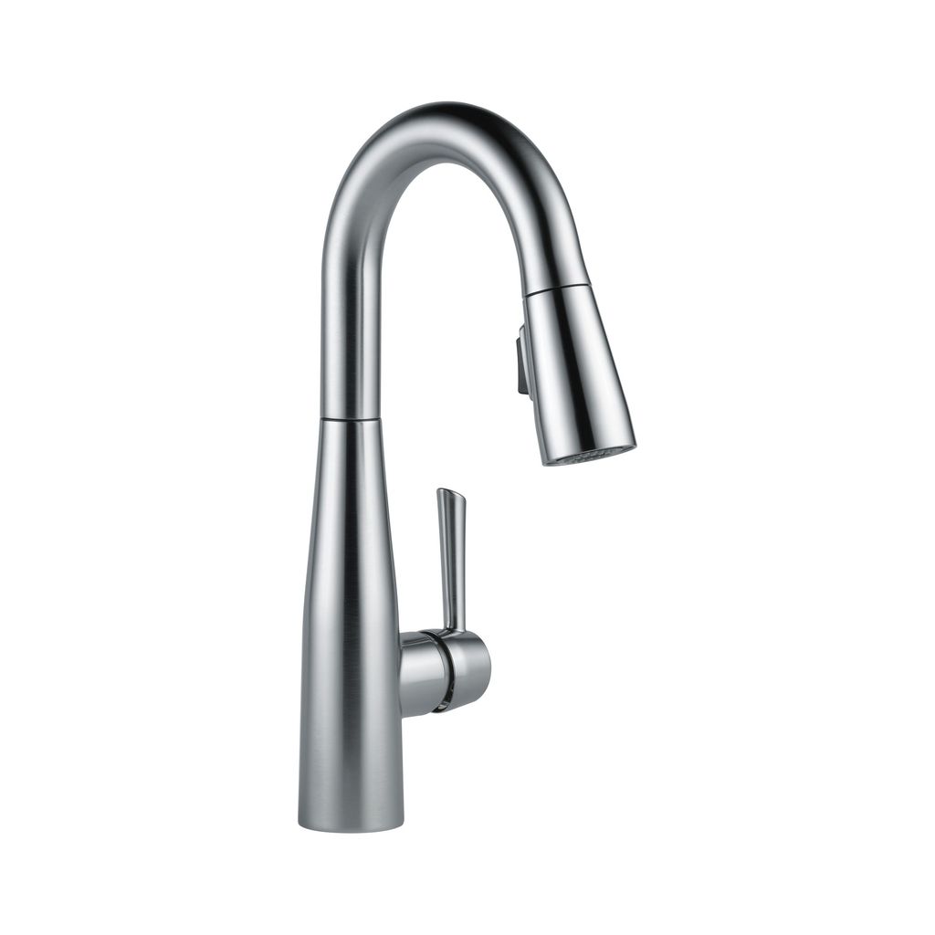 Delta 9913 Essa Single Handle Pull Down Bar Prep Faucet Arctic Stainless 1