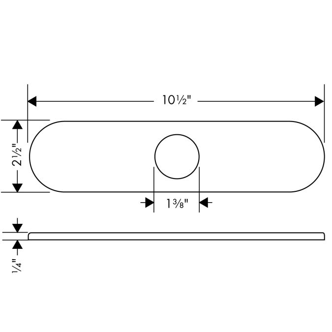 Hansgrohe 14019861 Universal Base Plate for Single Hole Kitchen Faucets 10" Steel Optik 2