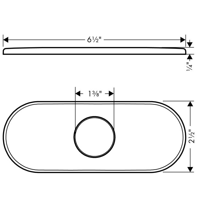 Hansgrohe 14018821 Base Plate for Traditional Single Hole Faucets 6" Brushed Nickel 2