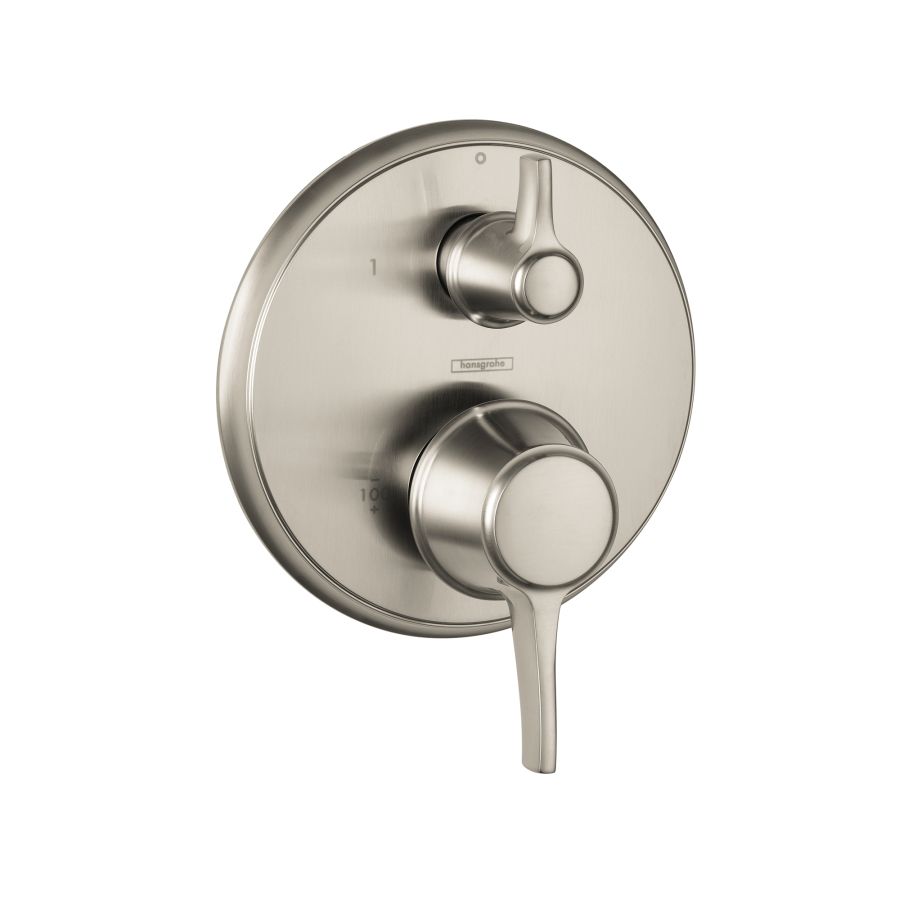 Hansgrohe 04449820 Metris C Pressure Balance Trim With Diverter Brushed Nickel 1