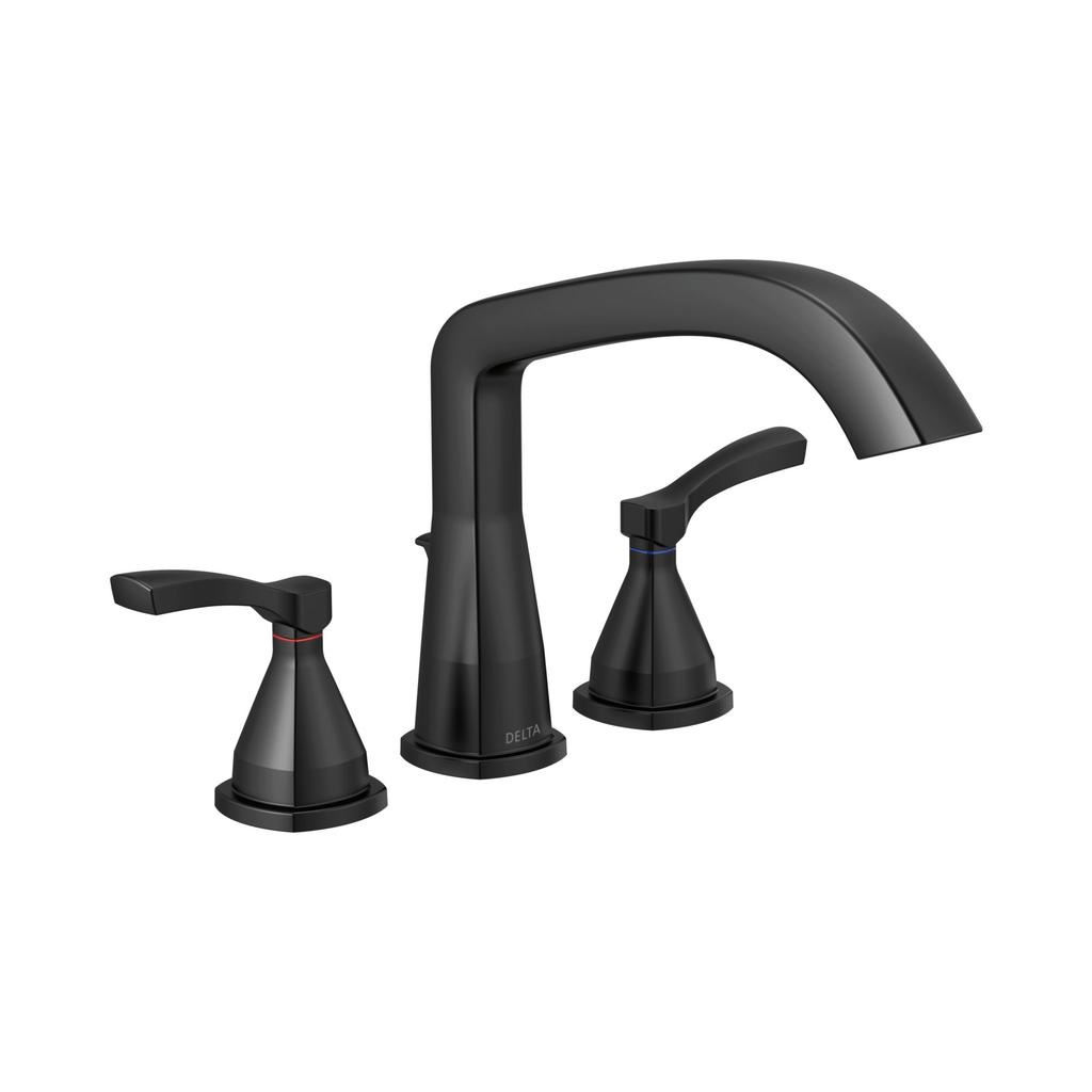 Delta T2776 Stryke Three Hole Roman Tub Trim Matte Black 1