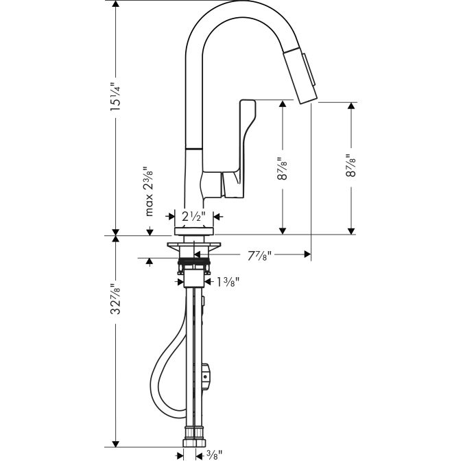 Hansgrohe 39836001 Axor Citterio Pull Down Prep Kitchen Faucet Chrome 2