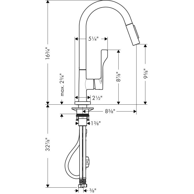 Hansgrohe 39835801 Axor Citterio Pull Down Kitchen Faucet Steel Optik 3
