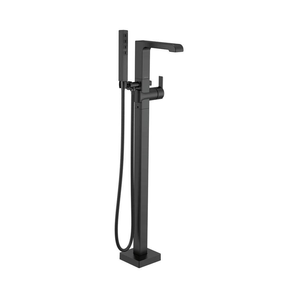 Delta T4767 Ara Floor Mount Tub Filler Trim Matte Black 1