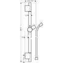 Hansgrohe 28632000 Unica S Wallbar 24" Chrome 3