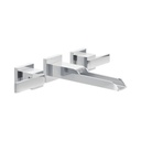 Delta T3568LF Ara Two Handle Wall Mount Channel Bathroom Faucet Trim Chrome 1