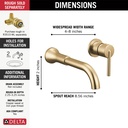 Delta T3559LF Trinsic Single Handle Wall Mount Bathroom Faucet Trim Champagne Bronze 1