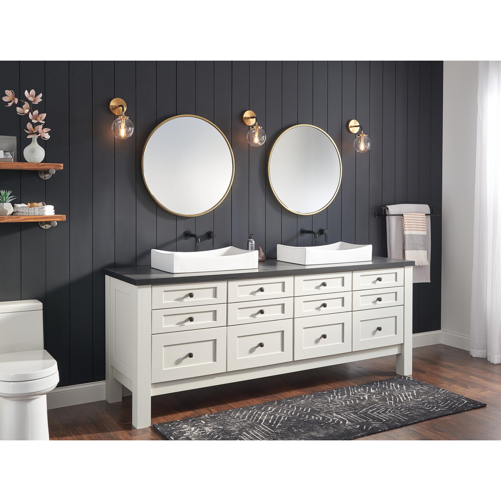 Delta T3559LF Trinsic Single Handle Wall Mount Bathroom Faucet Trim Matte Black 1
