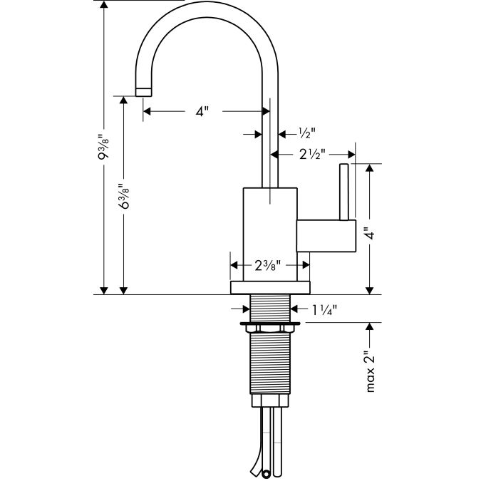 Hansgrohe 04301800 Talis S Beverage Faucet Steel Optik 2