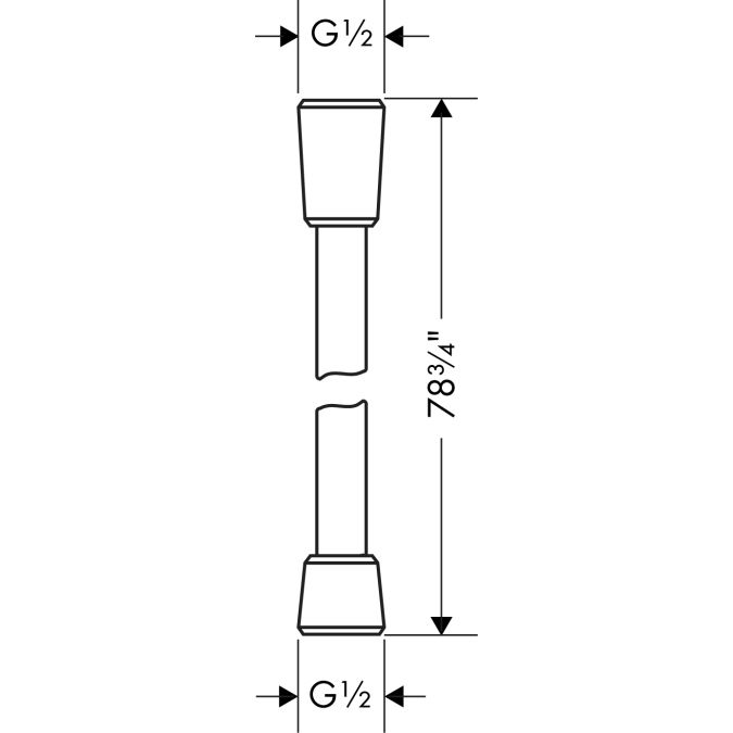 Hansgrohe 28274000 Techniflex Hose 80" Chrome 2