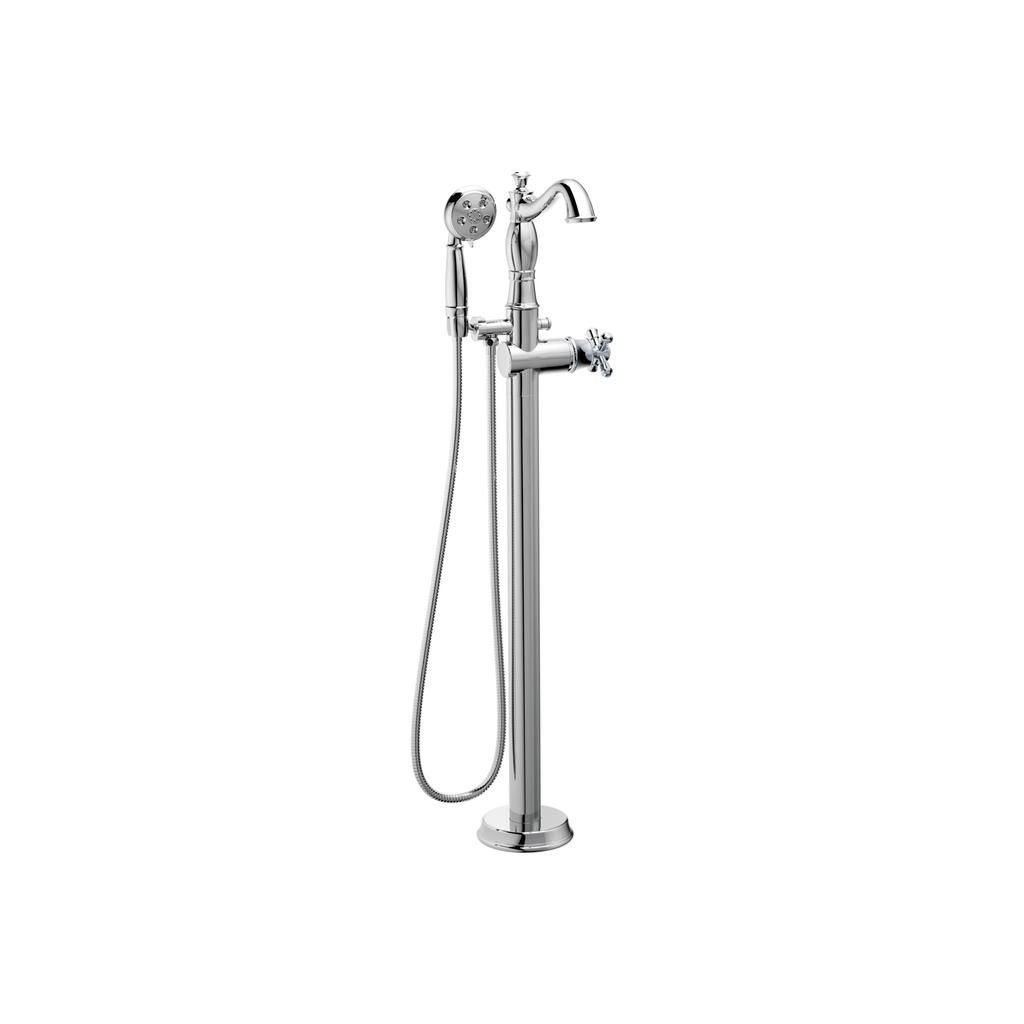 Delta T4797 Cassidy Traditional Floor Mount Tub Filler Trim Less Handle Chrome 1
