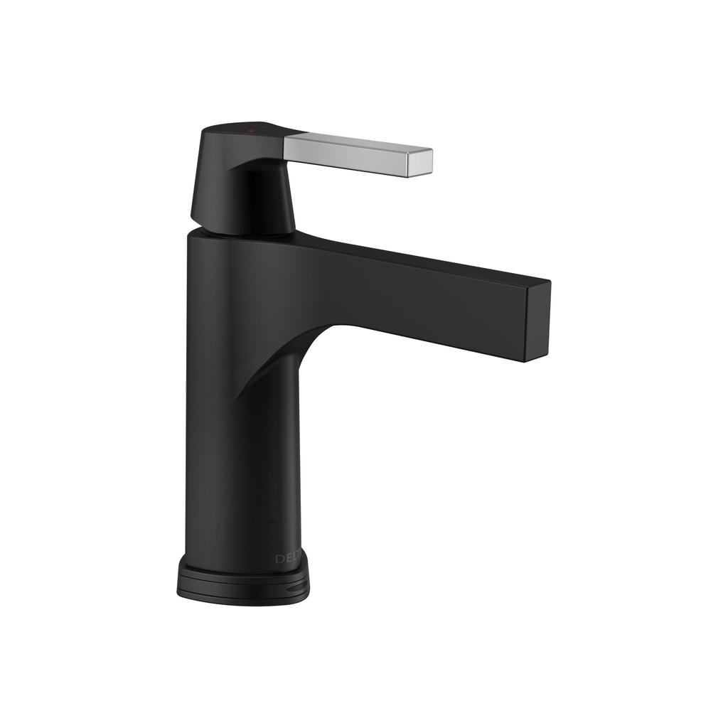 Delta 574T Zura Single Handle Bathroom Faucet Touch2O Technology Chrome Matte Black 1