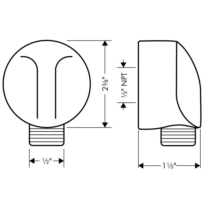 Hansgrohe 27458003 Wall Outlet With Check Valves Chrome 2
