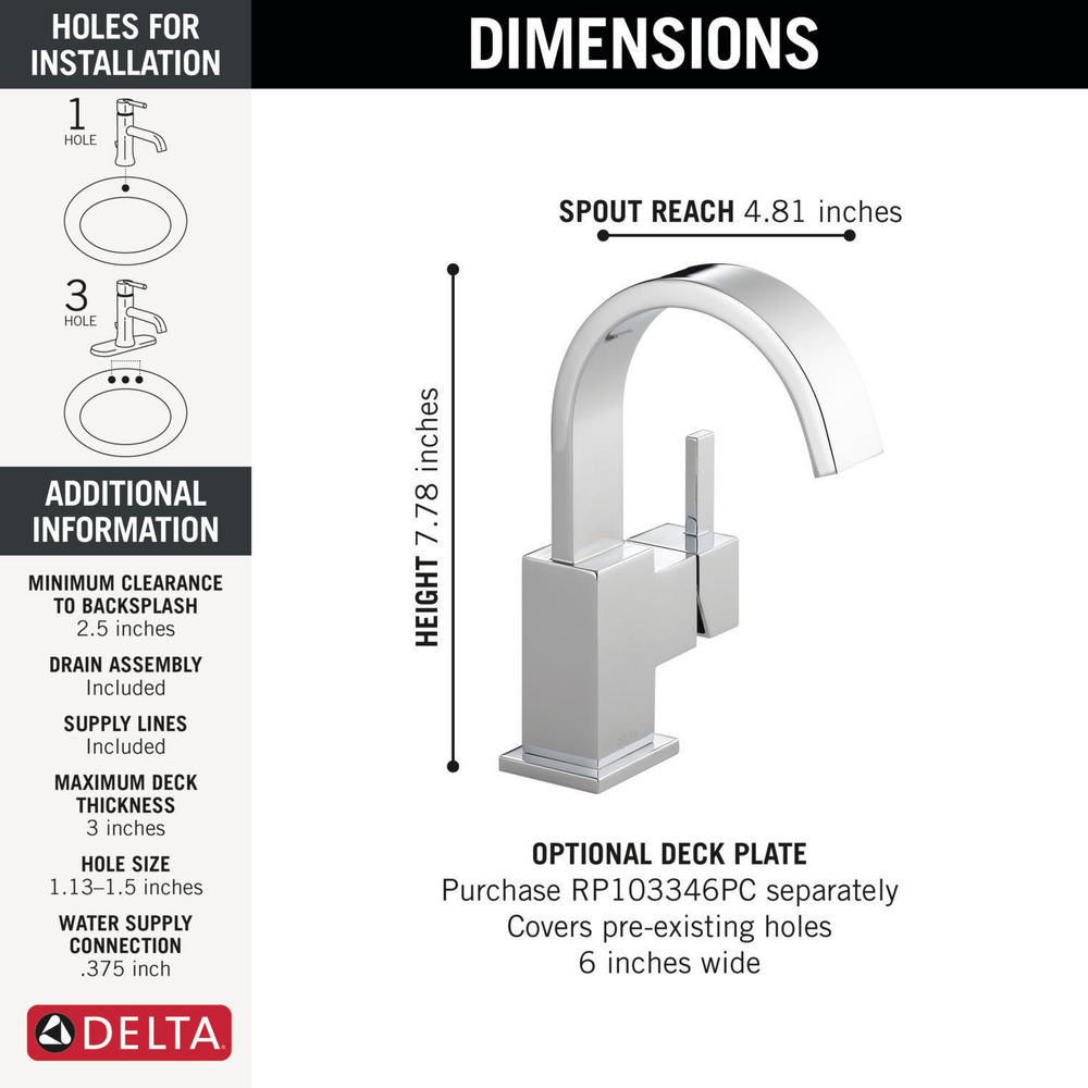 Delta 553LF Vero Single Handle Lavatory Faucet 1