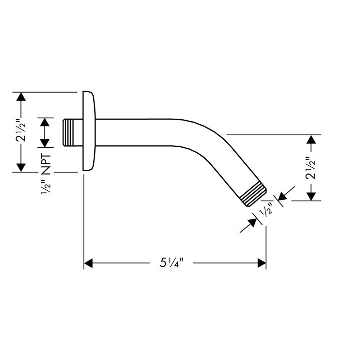 Hansgrohe 27411003 Small Showerarm 1/2 With Flange 2