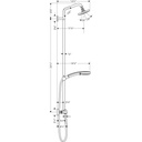 Hansgrohe 27169821 Croma 4 Spray Hand Shower & Showerhead Kit Brushed Nickel 2