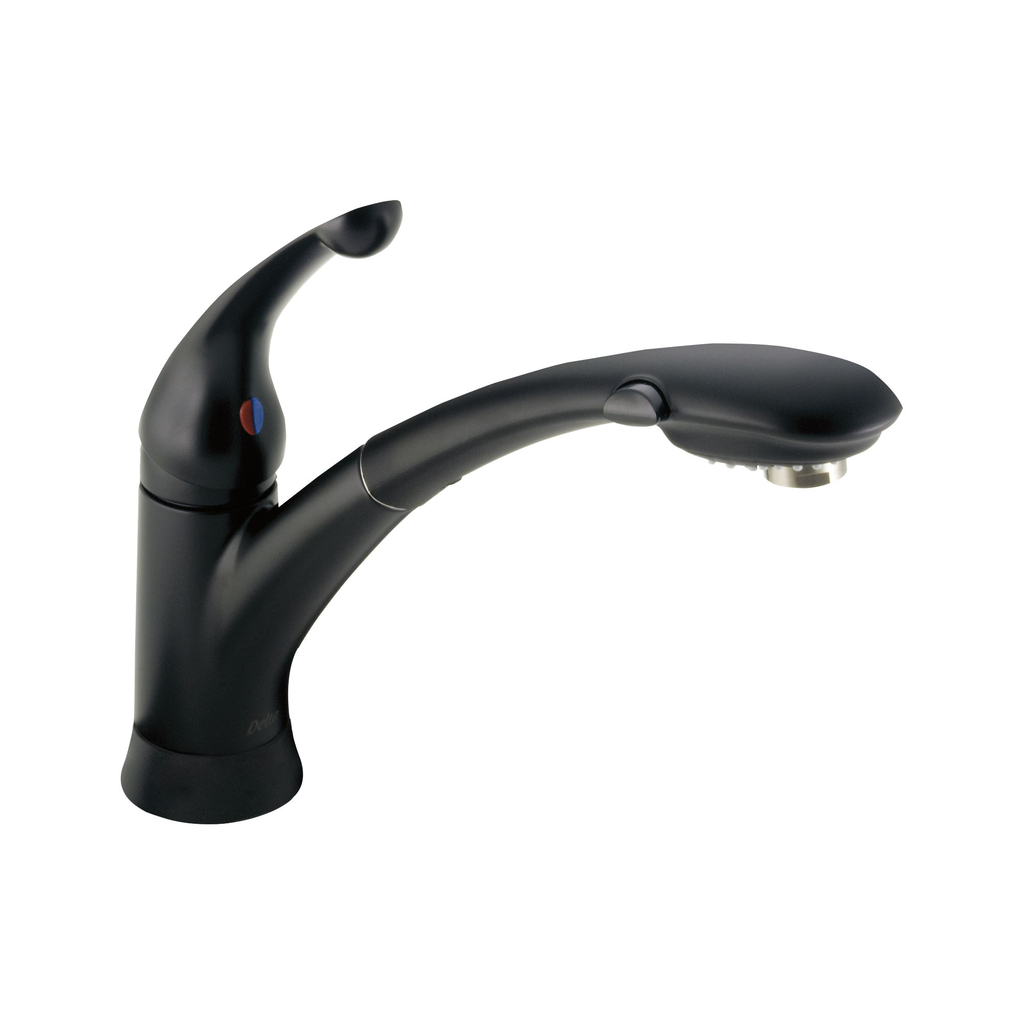 Delta 470 Signature Single Handle Pull Out Kitchen Faucet Matte Black 1