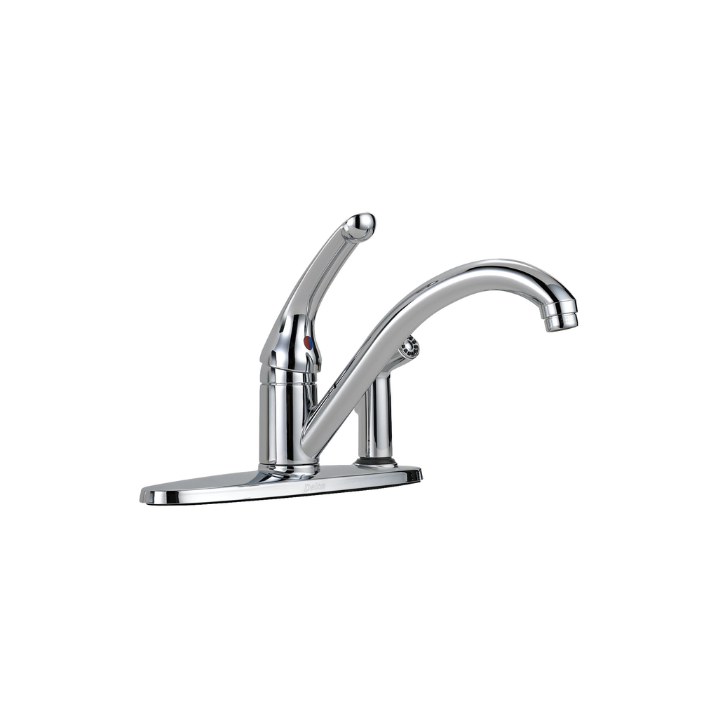 Delta 336 Classic Single Handle Kitchen Faucet With Spray Chrome 1