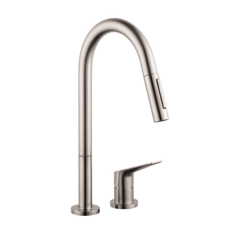 Hansgrohe 34822801 Axor Citterio M Single Handle Pull Down Spray Kitchen Faucet Steel Optik 1
