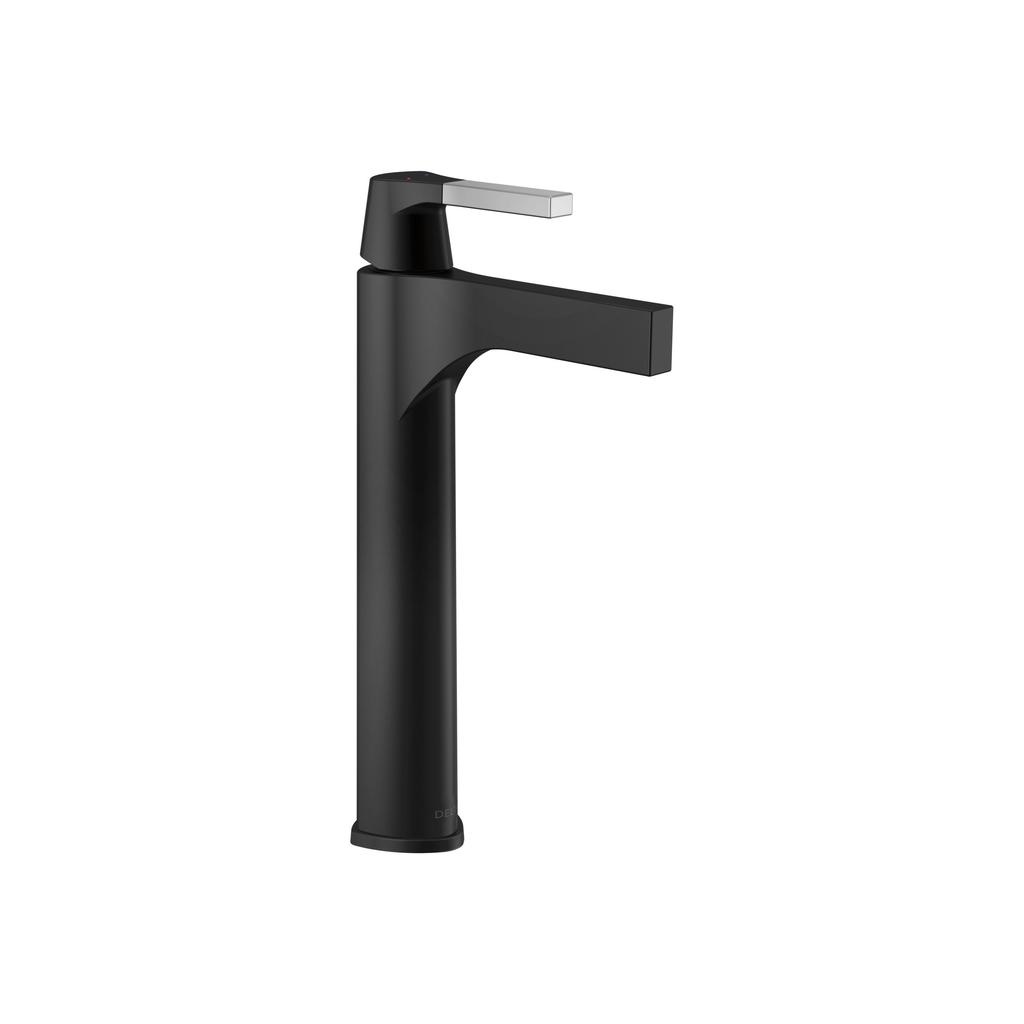 Delta 774 Zura Single Handle Vessel Bathroom Faucet Chrome Chrome Matte Black 1
