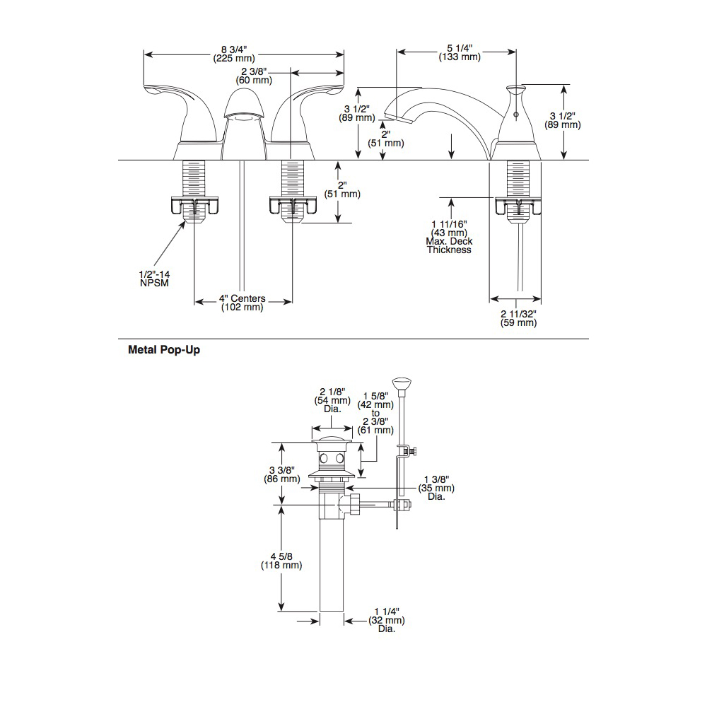 Delta 2523LF Classic Two Handle Centerset Lavatory Faucet Brilliance Stainless 2