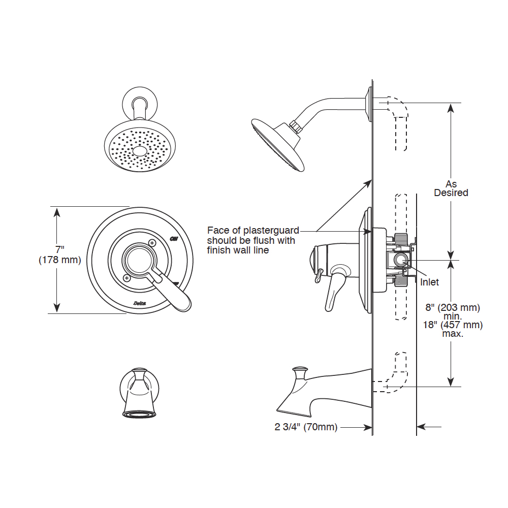 Delta T17T438 TempAssure Lahara Tub & Shower Trim 2