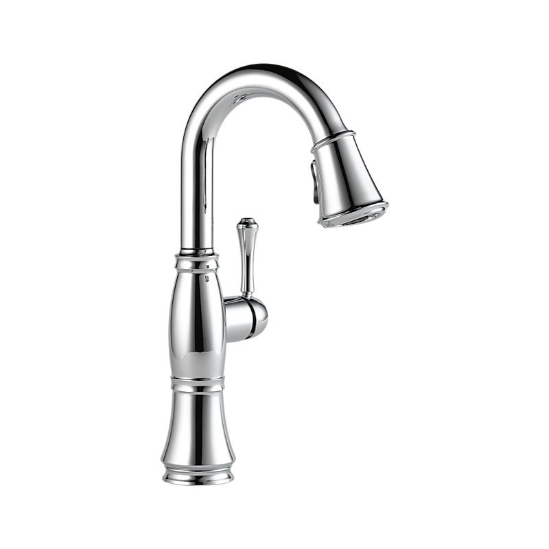 Delta 9997-AR-PR-DST Cassidy Bar/Prep Single Handle Pull Down Faucet Lumicoat Arctic Stainless 1