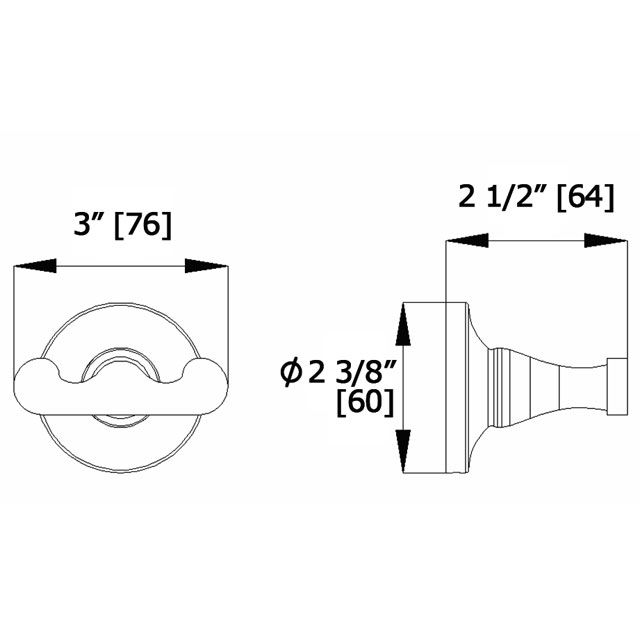 Laloo C7382C CoCo Double Robe Hook Chrome 3