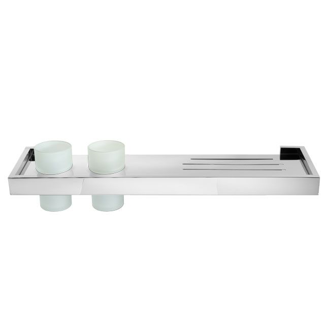 Laloo S1087C Steele Single Stainless Shelf Chrome 1