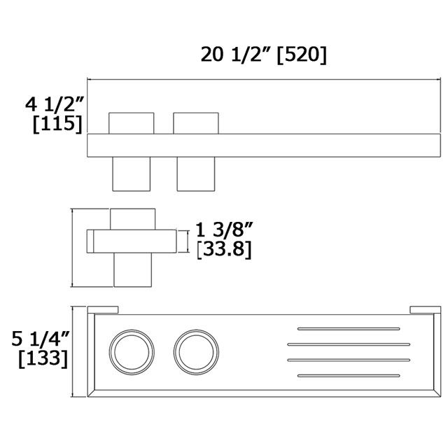 Laloo S1087C Steele Single Stainless Shelf Chrome 3
