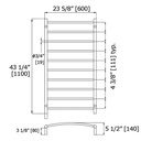 Laloo ETW1-1PS 10 Bar Towel Warmer Polished Stainless 2