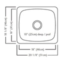 Kindred QSU1820-10 Single Bowl Undermount Laundry 20 Gauge 2
