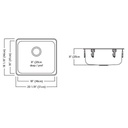 Kindred QSA1820/8 18 x 20 Single Bowl Laundry Sink 2