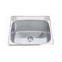 Kindred QSL2225-12-3 Single Bowl Ledgeback 20 Gauge 3 Faucet Holes 1