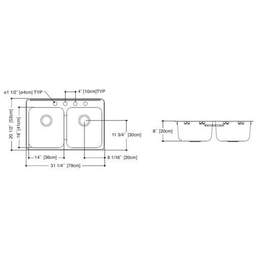 Kindred QDL2031-7-3 Double Bowl Ledgeback 20 Gauge 2