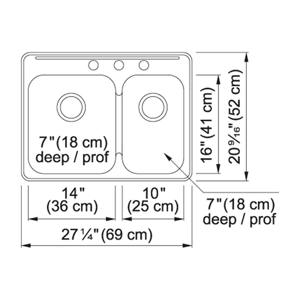 Kindred RCL2027R-3 Reginox Combination Sink Stainless Steel 2