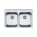 Kindred RDL5279-1 Topmount Double Bowl Sink Stainless Steel 1