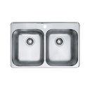 Kindred RDL2031-1 Topmount Double Bowl Sink Stainless Steel 1