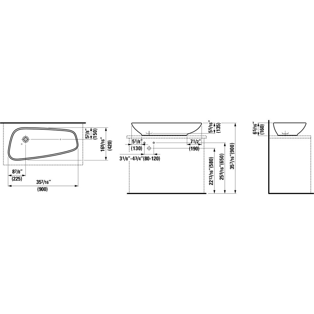 Laufen 816801 Palomba Washbasin Bowl White 2