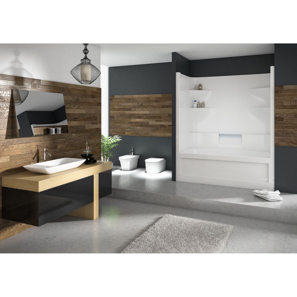 Mirolin BA5 Belaire One Piece Tub Shower White 1
