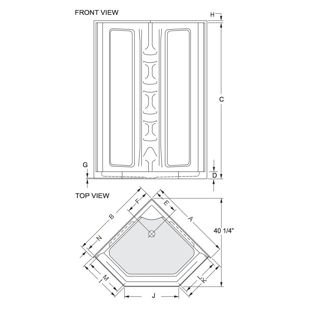 Mirolin SC38NA Sorrento 38" Neo Angle Corner Shower White 2