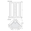 Mirolin SC38NA Sorrento 38" Neo Angle Corner Shower White 2