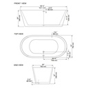 Mirolin CF1018 Ilusa Slimline Acrylic Free Standing Bath Tub 2