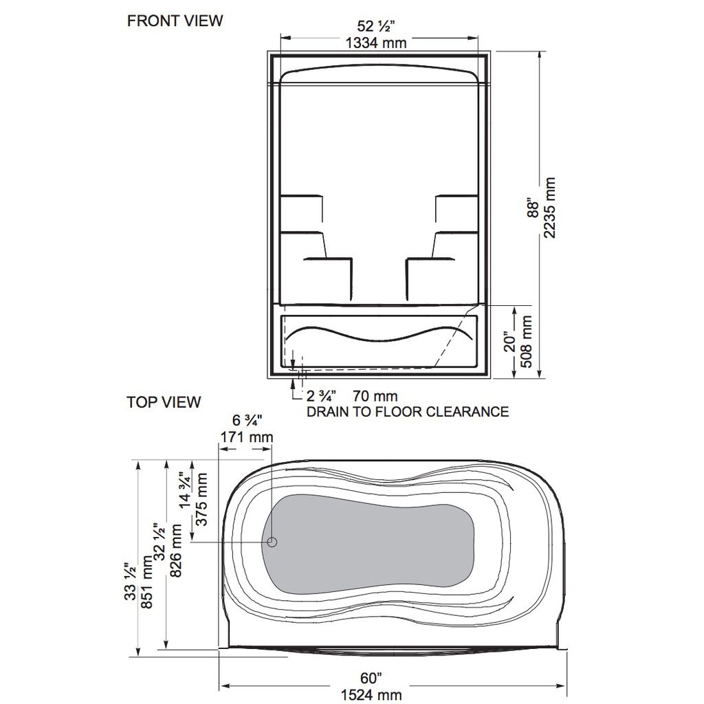 Mirolin TS5L Liberty Tub Shower White 2