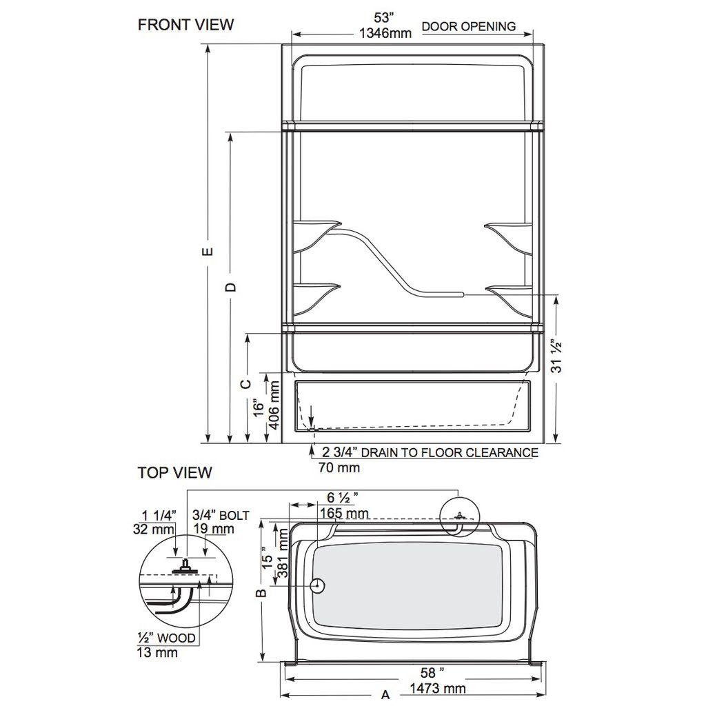 Mirolin PT513LR Parker 16 Multi Tub Showers White 2